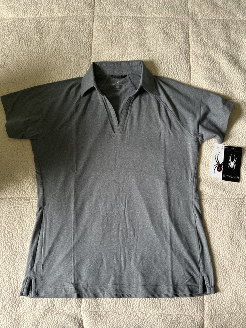 Spyder Charcoal Gray Short Sleeve Polo